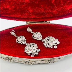 Vintage Rhinestone Crystal Large Earrings 💎